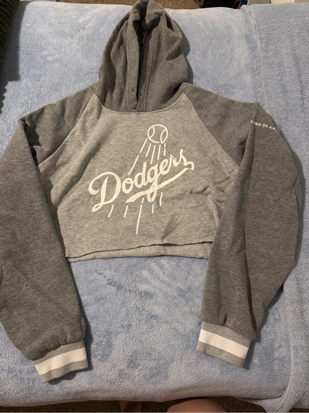 Dodgers Cropped Crewneck Sweatshirt - Gray